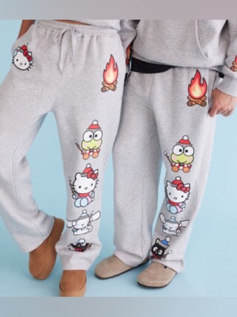 Aeropostale Light Gray Hello Kitty & Characters Sweatpants Size Small